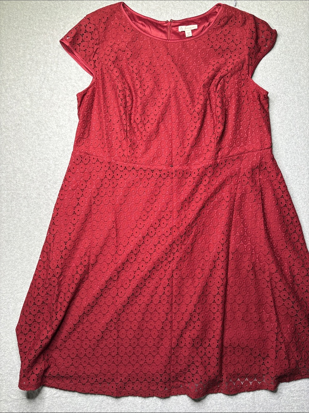Dress Barn Red Lace Fit &‎ Flare Midi Dress